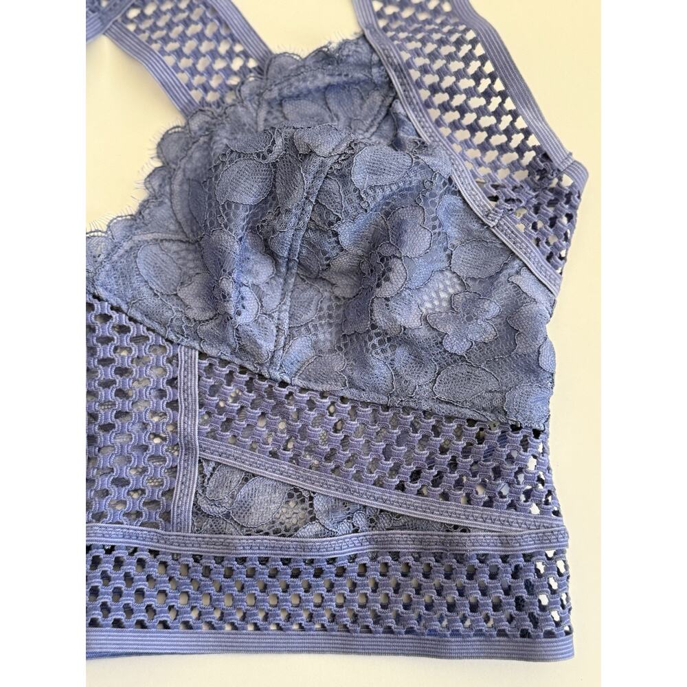 NWT Free‎ People INTIMATELY Sitting Pretty Floral Lace Brami Egret Blue Size S - Picture 5 of 16
